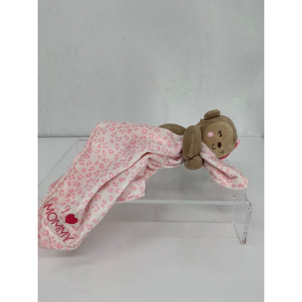 Child of Mine I love my Mommy Monkey Pink Lovie Security Blanket Rattle